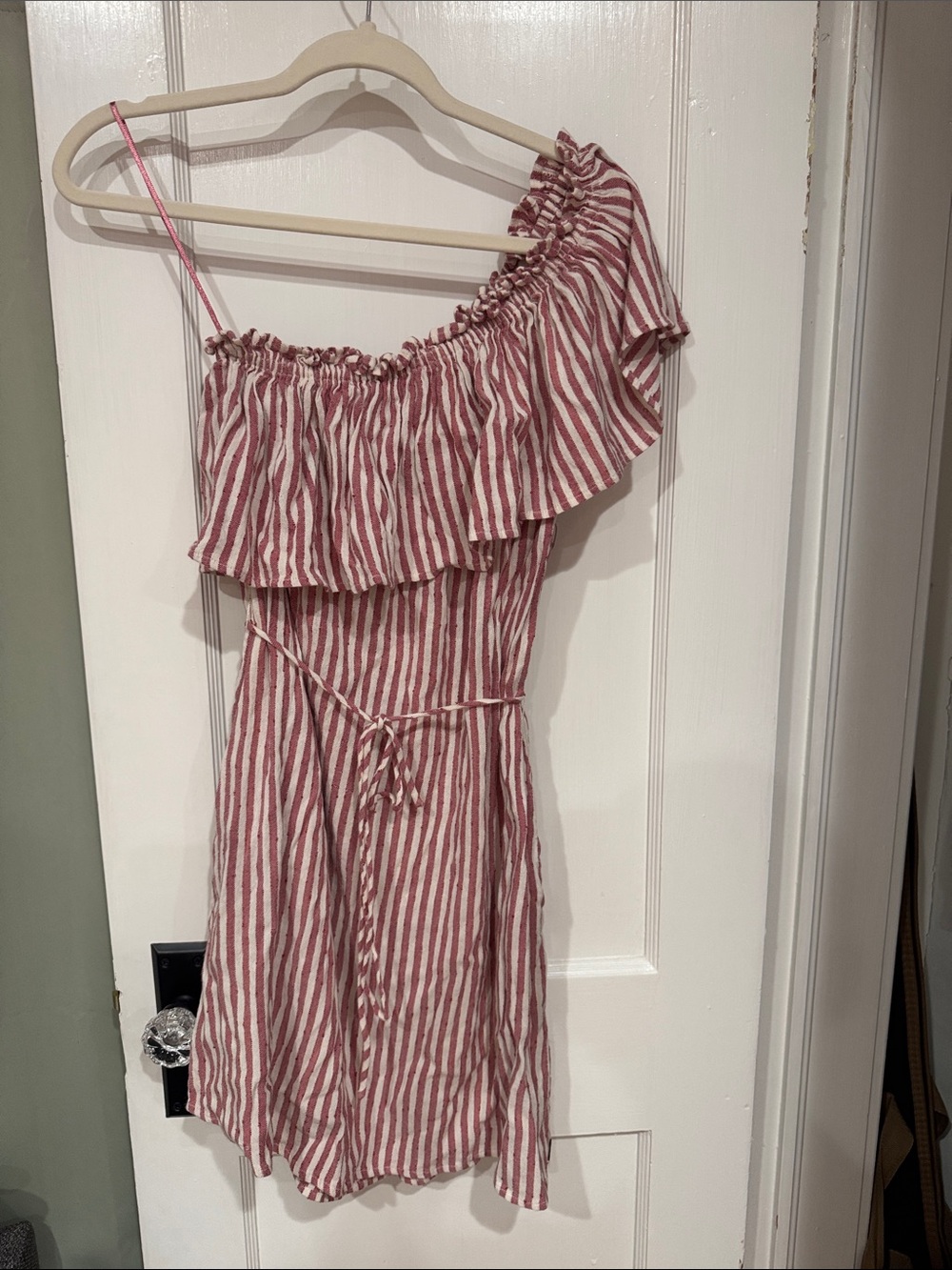 Billabong Sincerely Jules L One-Shoulder Red Stripe Summer Dress